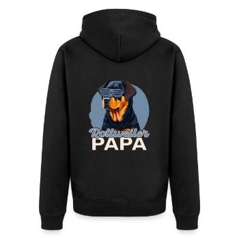 Rottweiler Papa - Veste à capuche bio Premium Unisexe - noir - Dos - Nico (187cm)