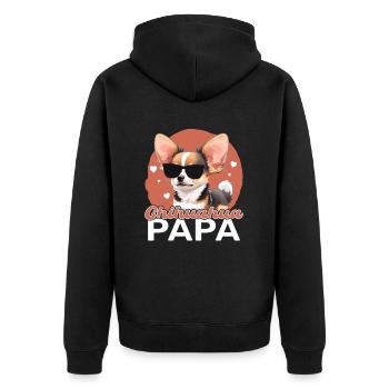 Chihuahua Papa - Veste à capuche bio Premium Unisexe - noir - Dos - Nico (187cm)