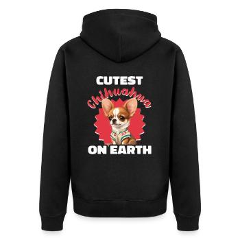 Cutest Chihuahua On Earth - Unisex Premium Bio Zip Hoodie - Schwarz - Hinten - Nico (187cm)