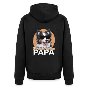 Border Collie Papa - Veste à capuche bio Premium Unisexe - noir - Dos - Nico (187cm)