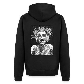 Shirt Bass-Wave Vibes - Battez au volume maximum - Veste à capuche bio Premium Unisexe - noir - Dos - Nico (187cm)