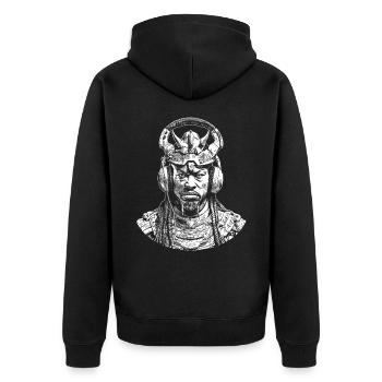 Samurai Vibes: Sons du futur musical - Veste à capuche bio Premium Unisexe - noir - Dos - Nico (187cm)