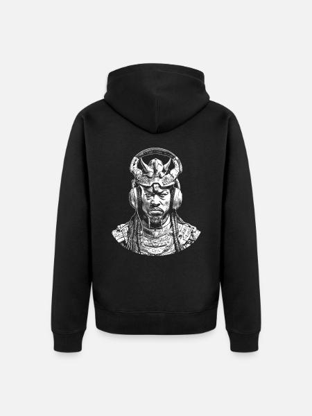 Samurai Vibes: Musikalische Zukunftsklänge - Unisex Premium Bio Zip Hoodie - Schwarz