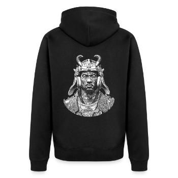Samouraï au rythme : style et son sur votre chemise - Veste à capuche bio Premium Unisexe - noir - Dos - Nico (187cm)