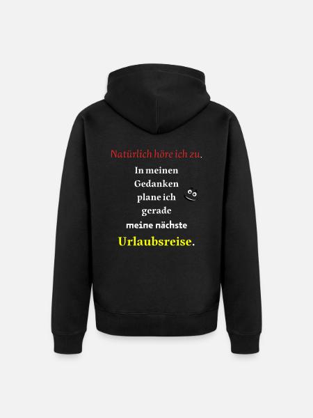 Urlaubsreise cooler Spruch - Unisex Premium Bio Zip Hoodie - Schwarz