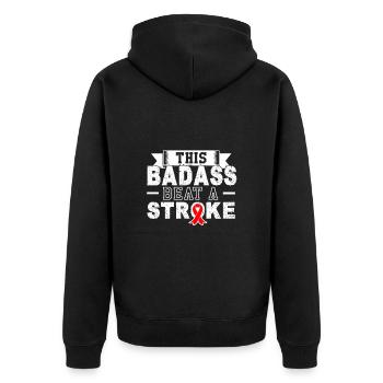 Ce babass a un coup pour tout le monde - Veste à capuche bio Premium Unisexe - noir - Dos - Nico (187cm)