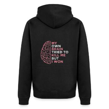 Mon propre cerveau a essayé de me tuer, - Veste à capuche bio Premium Unisexe - noir - Dos - Nico (187cm)