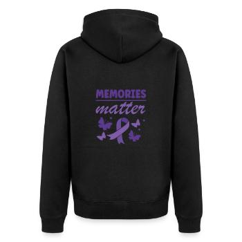 Les souvenirs sont pour tous les partisans de la maladie d’Alzheimer - Veste à capuche bio Premium Unisexe - noir - Dos - Nico (187cm)