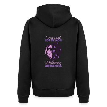 Je porte du violet pour ma mère qui souffre de la maladie d’Alzheimer - Veste à capuche bio Premium Unisexe - noir - Dos - Nico (187cm)