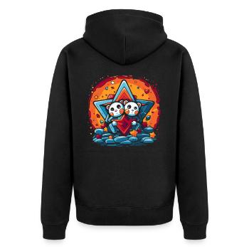 Two Loving Bears - Unisex Premium Organic Zip Hoodie - black - Back - Nico (187cm)