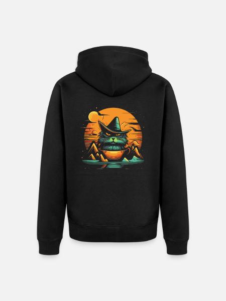 Eine Tasse voller Zauberer-Katze - Unisex Premium Bio Zip Hoodie - Schwarz