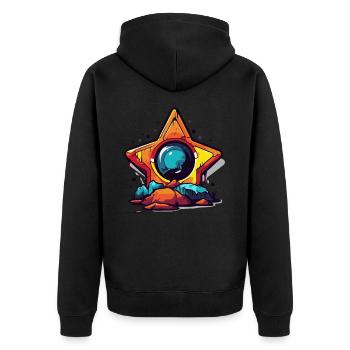 A star on the rocks - Unisex Premium Organic Zip Hoodie - black - Back - Nico (187cm)