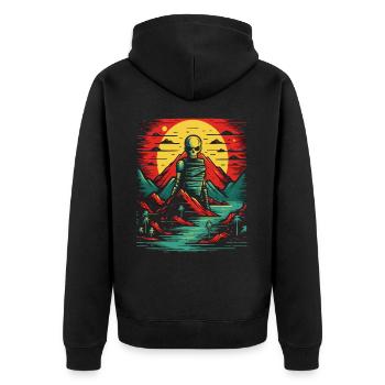 Nature : Mort errante dans la nature - Veste à capuche bio Premium Unisexe - noir - Dos - Nico (187cm)