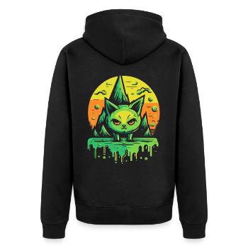 La nature, les montagnes et un chat vif - Veste à capuche bio Premium Unisexe - noir - Dos - Nico (187cm)