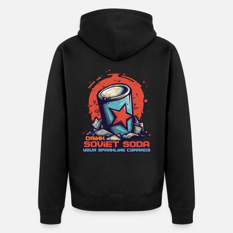 Soda soviétique : le camarade pétillant - Veste à capuche bio Premium Unisexe - noir