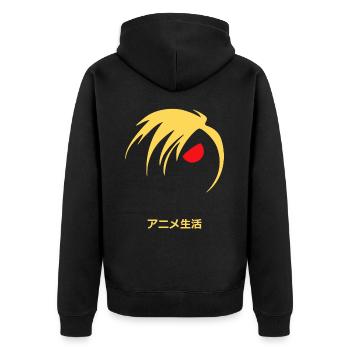 Vie d’anime : Vie d’anime de style manga - Veste à capuche bio Premium Unisexe - noir - Dos - Nico (187cm)