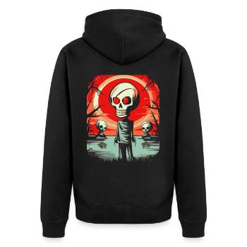Crâne de zombie des marais mignon - Veste à capuche bio Premium Unisexe - noir - Dos - Nico (187cm)