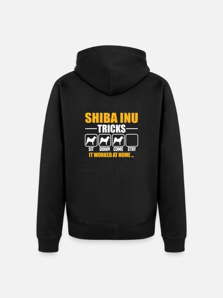 Shiba Inu temppuja - Premium unisex luomu-huppari vetoketjulla - musta