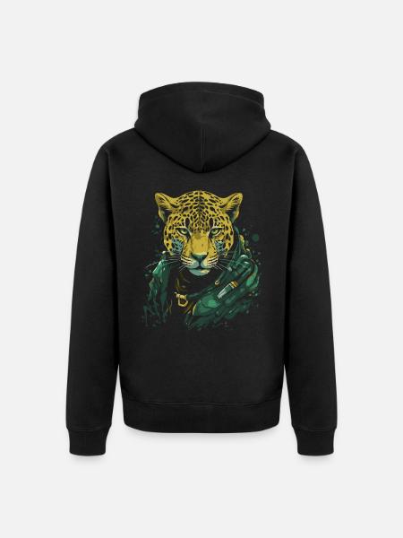 Ein cooler Leopard - Unisex Premium Bio Zip Hoodie - Schwarz