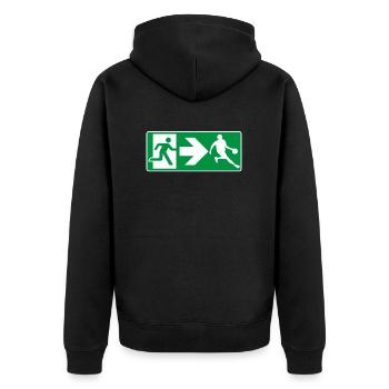 Notausgang Basketball Basketballer - Unisex Premium Bio Zip Hoodie - Schwarz - Hinten - Nico (187cm)