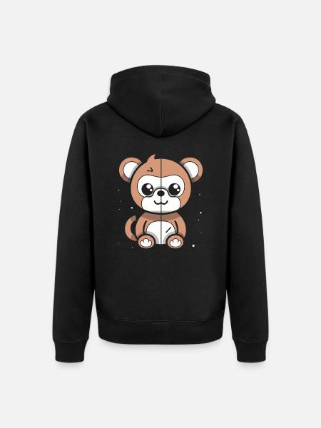 A cute, artsy space bear - Unisex Premium Organic Zip Hoodie - black