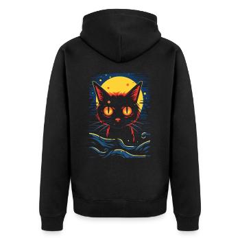 Un chat la nuit - Veste à capuche bio Premium Unisexe - noir - Dos - Nico (187cm)