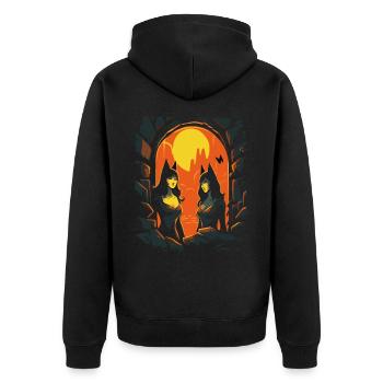 Anime Cats Girl dans le donjon des enfers - Veste à capuche bio Premium Unisexe - noir - Dos - Nico (187cm)