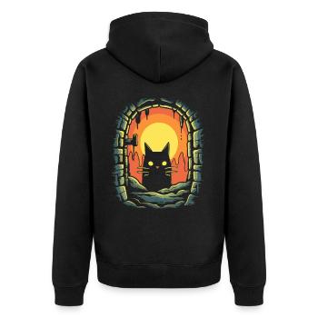 Entrez dans le donjon du chat - Veste à capuche bio Premium Unisexe - noir - Dos - Nico (187cm)