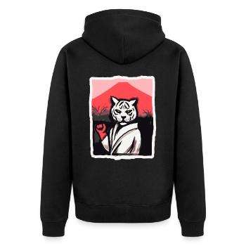 Arts martiaux : Kung Fu, Karaté, Tigre - Veste à capuche bio Premium Unisexe - noir - Dos - Nico (187cm)