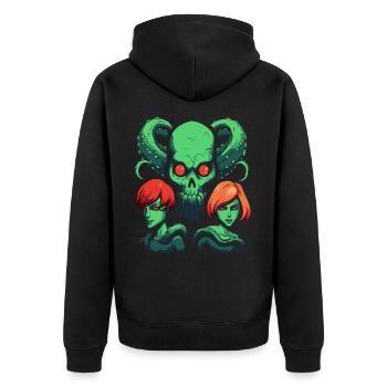 Dessins animés Amis de la pieuvre - Veste à capuche bio Premium Unisexe - noir - Dos - Nico (187cm)