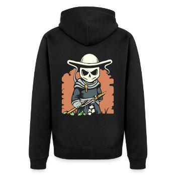 Dessin animé Anime Manga Faucheuse Samouraï - Veste à capuche bio Premium Unisexe - noir - Dos - Nico (187cm)