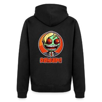Cartoon Frog Man, Yeux Sortants, - Veste à capuche bio Premium Unisexe - noir - Dos - Nico (187cm)