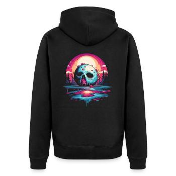 Juicy dégoulinant de sucre crâne glaçage lune - Veste à capuche bio Premium Unisexe - noir - Dos - Nico (187cm)