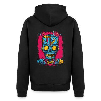 Robot Cyborg Zombie - Veste à capuche bio Premium Unisexe - noir - Dos - Nico (187cm)