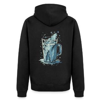 Un verre d’eau doit toujours être gratuit - Veste à capuche bio Premium Unisexe - noir - Dos - Nico (187cm)