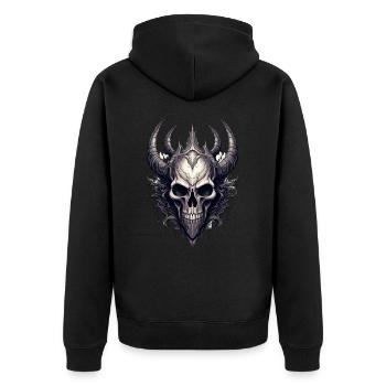 Gothik Okkult Rabe Gotik Schwarze Szene Wicca - Unisex Premium Bio Zip Hoodie - Schwarz - Hinten - Nico (187cm)