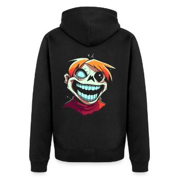 Dessin animé Style Drôle Crazy Zombie Ghoul - Veste à capuche bio Premium Unisexe - noir - Dos - Nico (187cm)