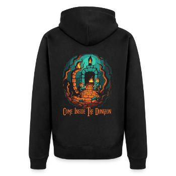 Entrez dans le donjon - Veste à capuche bio Premium Unisexe - noir - Dos - Nico (187cm)