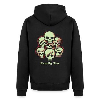 Family ties - Unisex Premium Organic Zip Hoodie - black - Back - Nico (187cm)