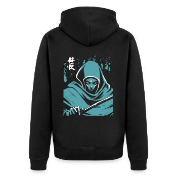 Japanese Horror Ghost - Unisex Premium Organic Zip Hoodie - black - Back - Nico (187cm)