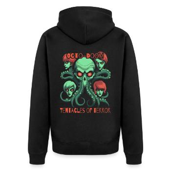 Tentacules de la terreur : Crâne de pieuvre - Veste à capuche bio Premium Unisexe - noir - Dos - Nico (187cm)
