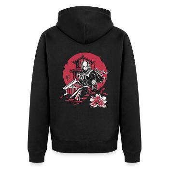 Héros samouraï japonais - Veste à capuche bio Premium Unisexe - noir - Dos - Nico (187cm)