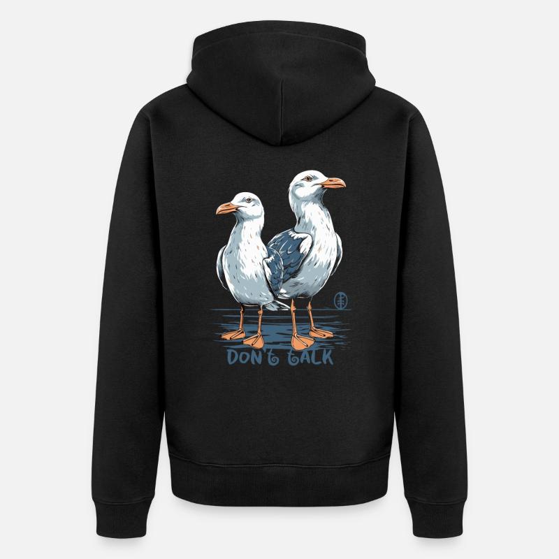Ne parlez pas, mouettes - Veste à capuche bio Premium Unisexe - noir