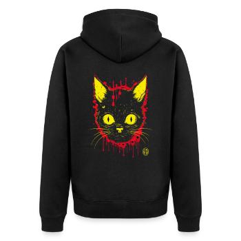 Chat d’horreur - Veste à capuche bio Premium Unisexe - noir - Dos - Nico (187cm)
