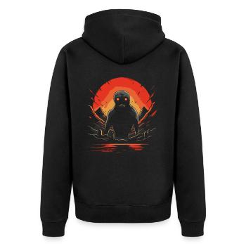 Montagnes Monstre Horreur - Veste à capuche bio Premium Unisexe - noir - Dos - Nico (187cm)