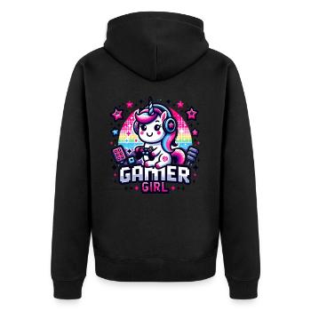 Gamer Girl Gaming & Gamer Femmes & Filles - Veste à capuche bio Premium Unisexe - noir - Dos - Nico (187cm)