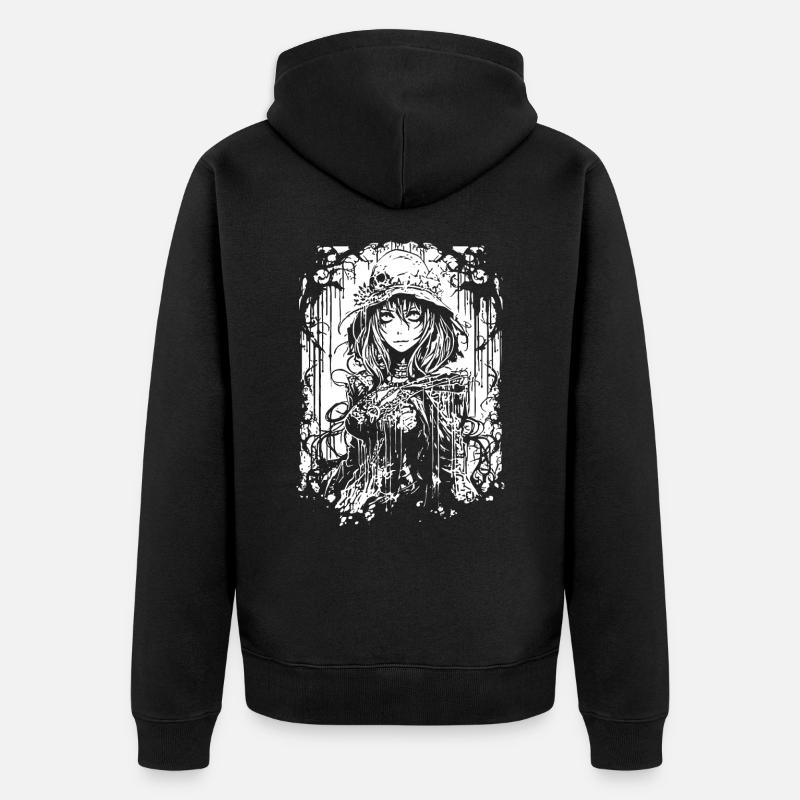 Fille d’anime gothique - Veste à capuche bio Premium Unisexe - noir