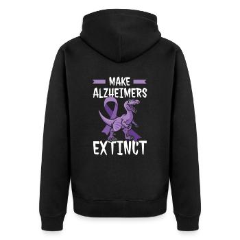 Die Alzheimer-krankheit Für Alle Unterstützer - Unisex Premium Bio Zip Hoodie - Schwarz - Hinten - Nico (187cm)