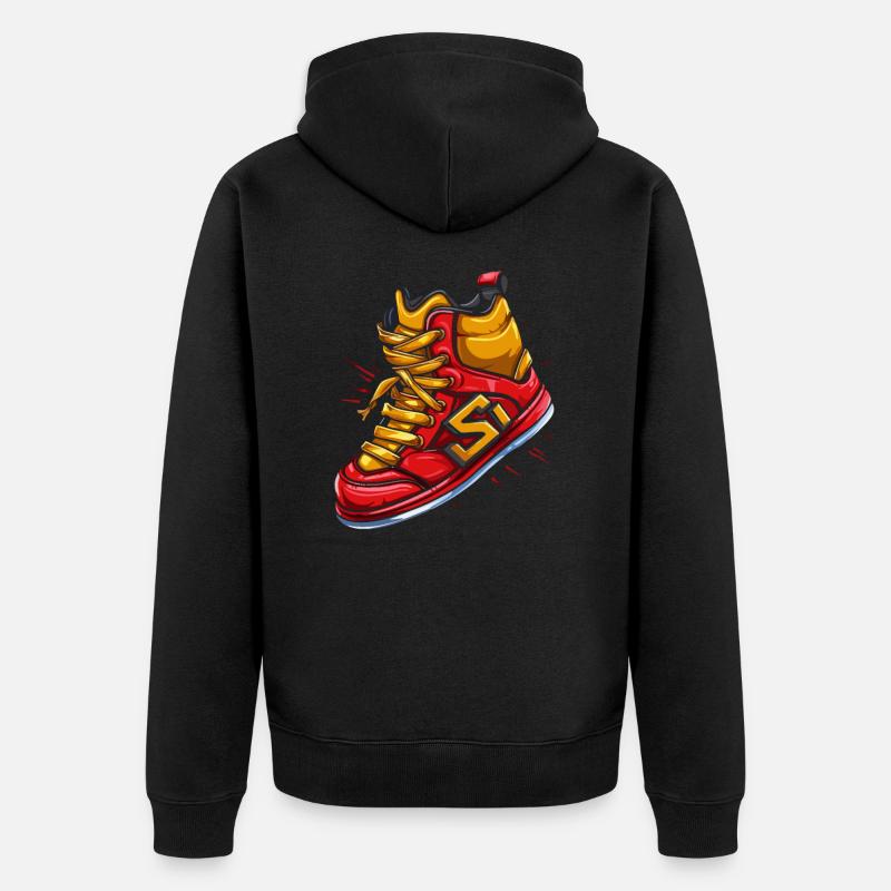 Baskets de dessin animé - Veste à capuche bio Premium Unisexe - noir