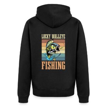 Pêche au doré porte-bonheur pour tous les amateurs de pêche - Veste à capuche bio Premium Unisexe - noir - Dos - Nico (187cm)